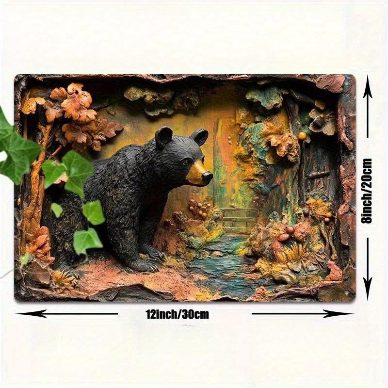 

2d Flat 30*20cm, Charming Vintage Bear Wooden Wall Art, Wooden Sign for Home and Office Decor, Easy To Hang, for Home, Kitchen, Garden, Bedroom, Bar. 30*20cm