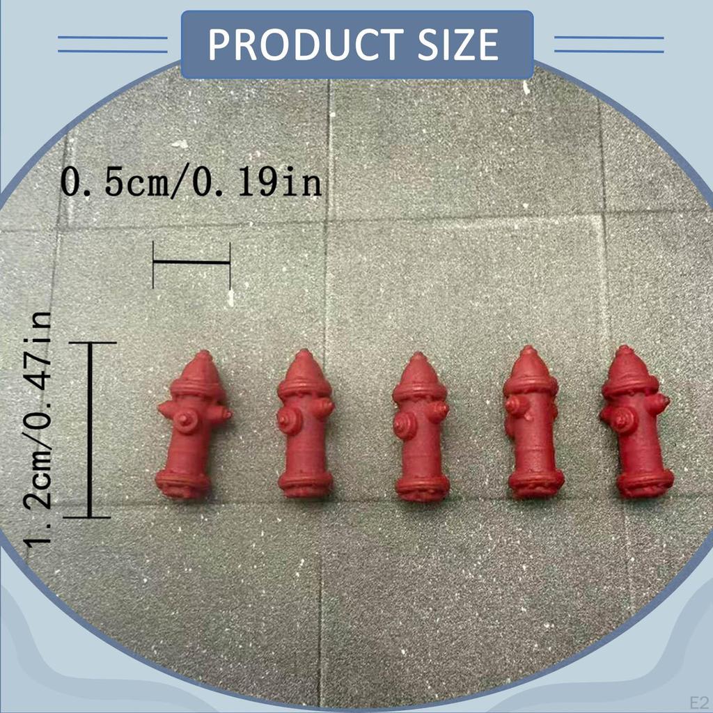 5Pcs 1/64 Fire Hydrant Models Miniature Ornaments Micro Landscape Diorama Scenes DIY Crafts Tiny