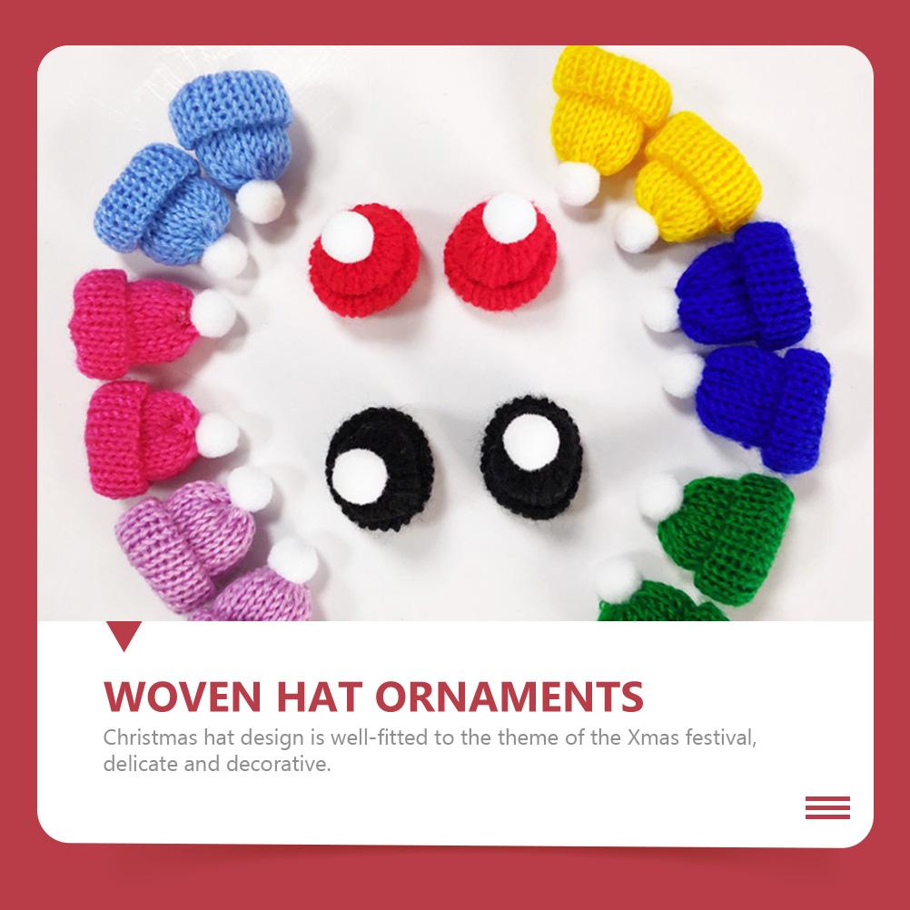 Pălării de Crăciun, decorațiuni Moș Crăciun, ornament, mini decorare brad, lână roșie de tricotat, consumabile DIY pentru bebeluși