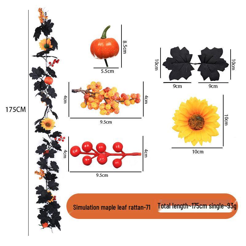 Autumn Maple Leaf Vine for Thanksgiving, Halloween & Christmas Decor
