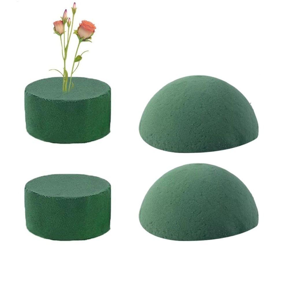 5PCS Green Floral Foam Blocks Round Shape Fresh-Keeping Floral Foam Brick Half Ball Shape DIY Flower Arrangement Kit