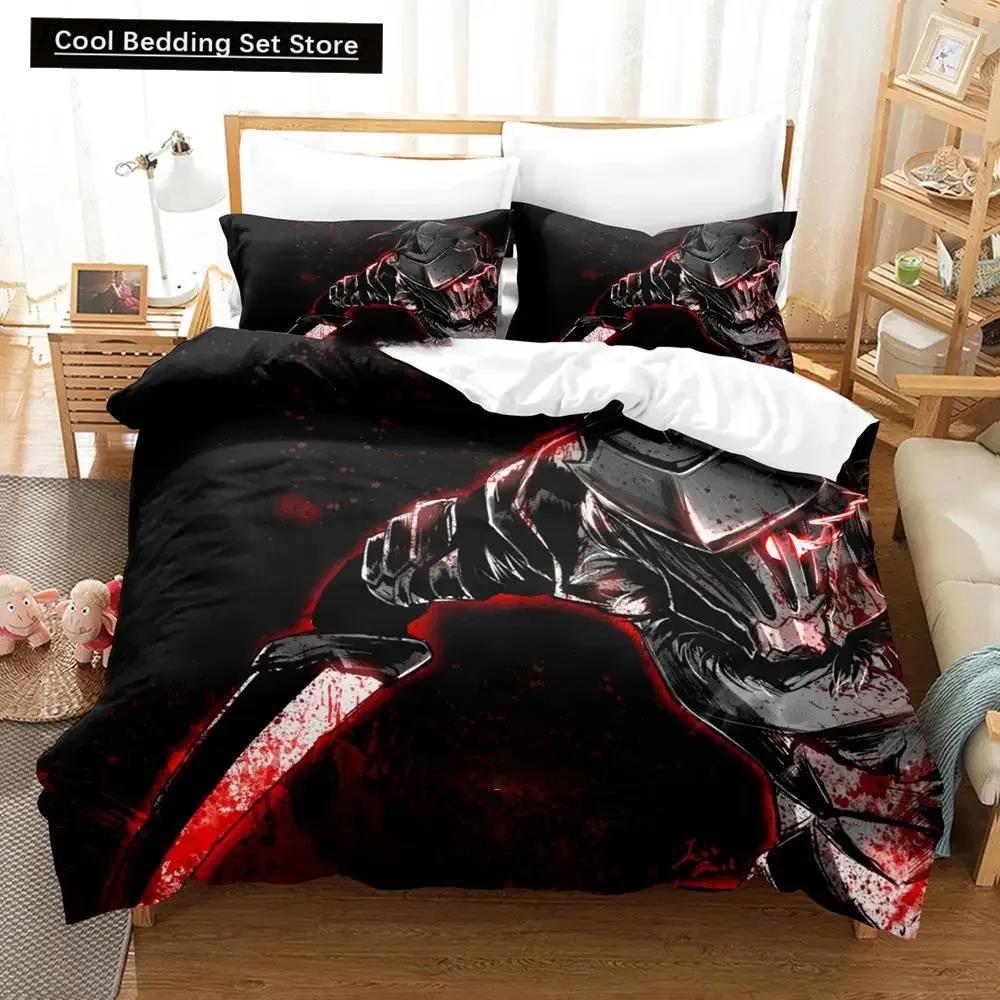 3D Anime Goblin Slayer Bedding Set Duvet Cover Bed Set Quilt Cover Pillowcase Comforter King Queen Size Boys Adult Bedding Set