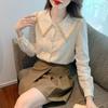 2025 Spring & Fall Women's Peter Pan Collar Chiffon Blouse - New Fashion Lace Shirt
