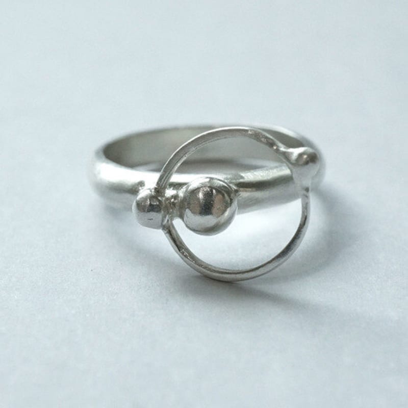 vacactsilver planet ring