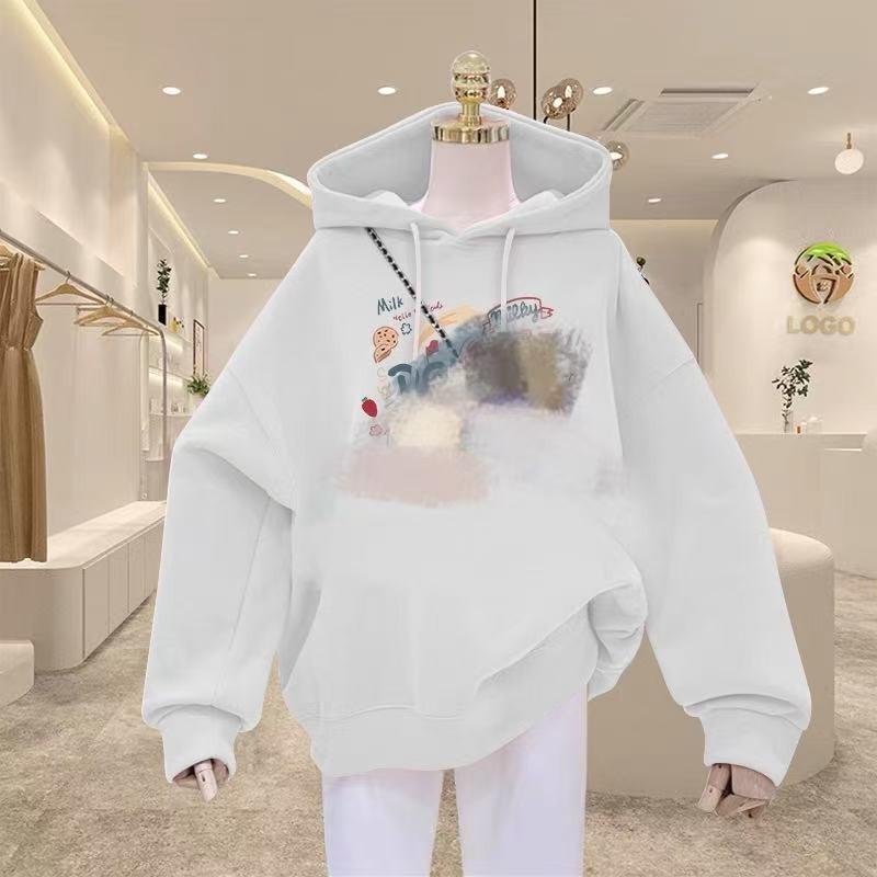Fleece thickened hooded sweater women's autumn and winter, new loose fashion coat hoodie