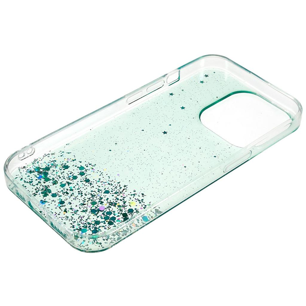 For iPhone 16 Pro Case Starry Sky Sparkle Epoxy Anti-Drop TPU Phone Cover