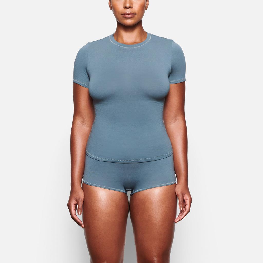 SKIMS Cotton Jersey T-Shirt Women Tops Kyanite AP-TSH-0638-KYANITE