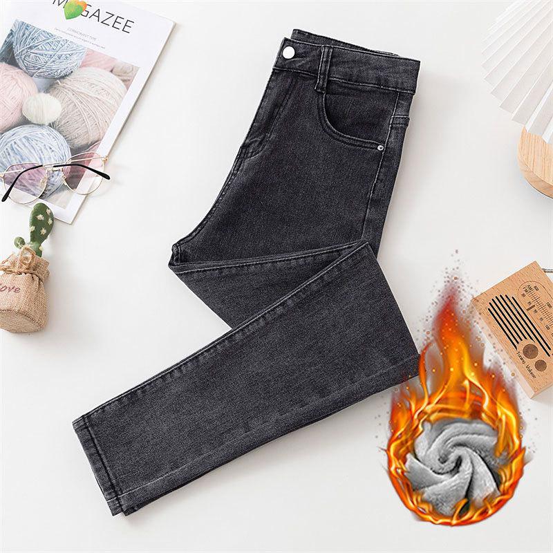 Autumn and Winter Stretch High-waisted Slimming and Thick Warm Pants