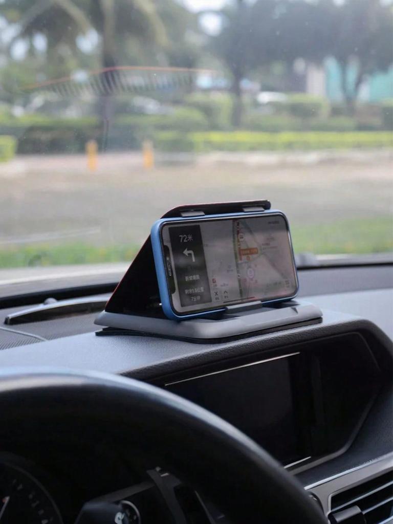 Carbon Fiber Car Phone Holder – Heat-resistant Silicone Base, 3-Angle Adjustable Spring Slot, Shockproof & Reusable, Universal