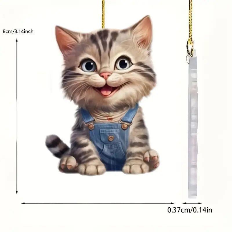 Delightful Cat Acrylic Car Decor Charming Backpack Ornament For A Playful Home Ambiance