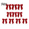 Christmas Party Decorative Accents 10Pcs Velvet Bows, 11x12.5cm Large Ribbon Ornament with Built-in Cable Tie Red Bows for Xmas Tree And Wreath