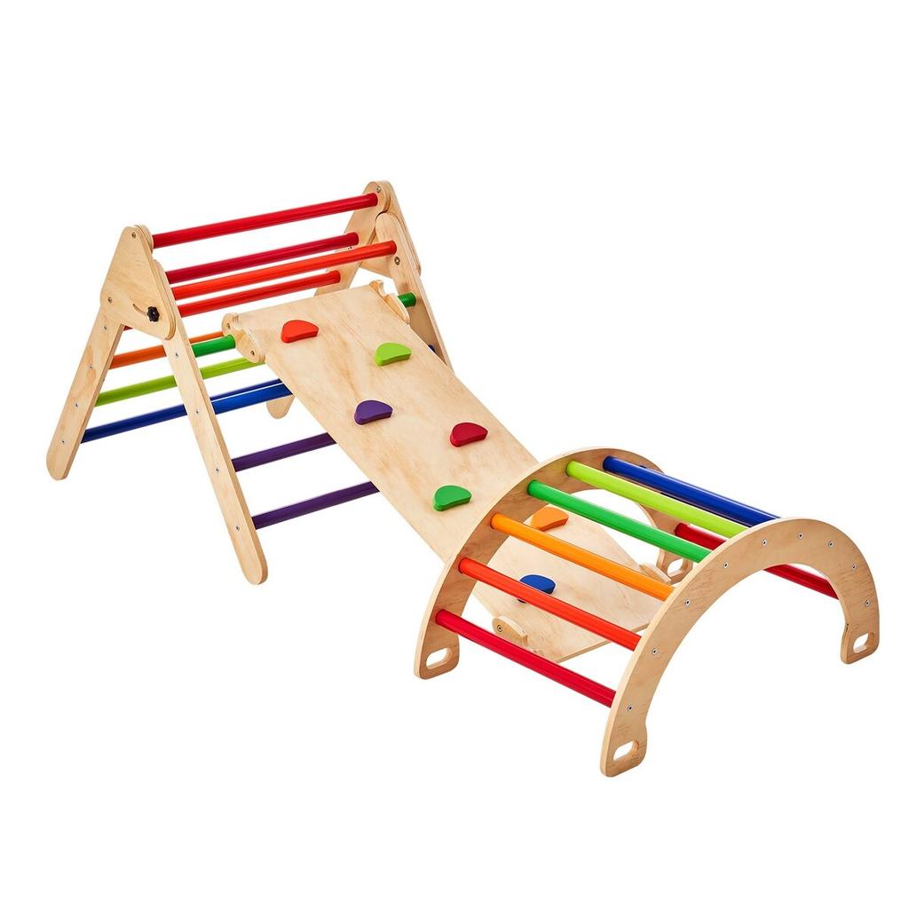 Pikler Dreieck Set 5in1 Montessori Kletterspielzeug Kleinkinder Groß Bunt