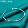 925 Sterling Silver 4mm C-Type Double Head Spiral Bangles Bracelet For Women Wedding Engagement Fashion Charm Jewelry