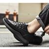 Crocodile Print Man Casual Shoes Luxury Soft Soled Men's Sneakers New Fashion Vulcanized Shoes for Men Non-slip Shockproof Shoes