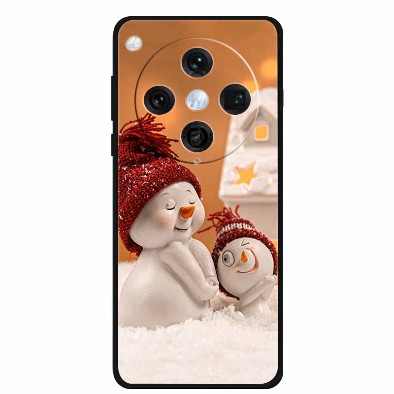 Christmas Cover For Oppo Find X8 Pro 5G 6.78"Black Silicone Cases TPU Santa Claus Christmas Tree Back Cover For Oppo Find X8 5G