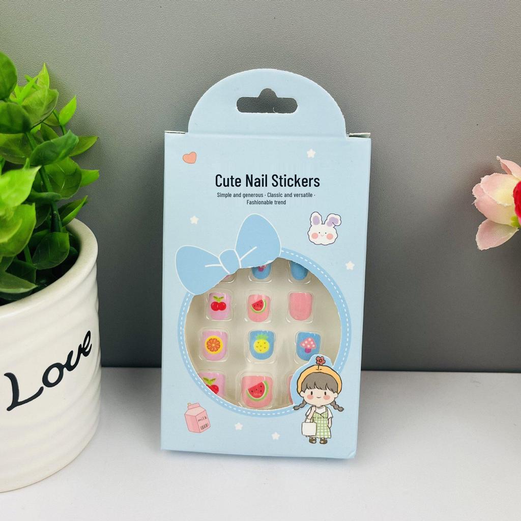 Children's Wearable Custom Nail Stickers - Cute European & American Jelly Glue Fingernail Tips