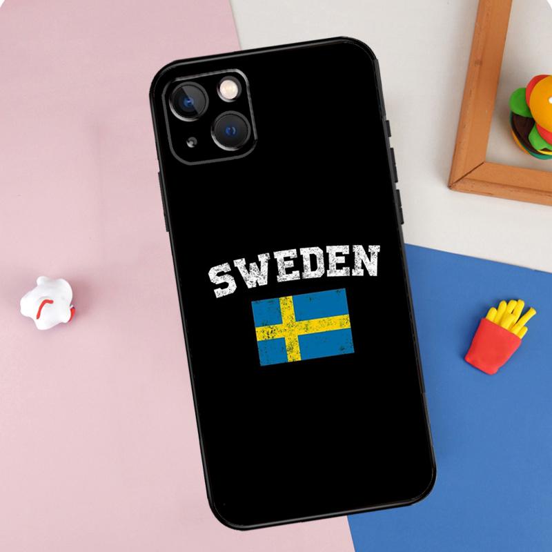 Sweden Flag Phone Case For iPhone 16 Pro Max 11 12 13 14 15 Pro Max Mini 16e 15 16 Plus XR Cover Shell