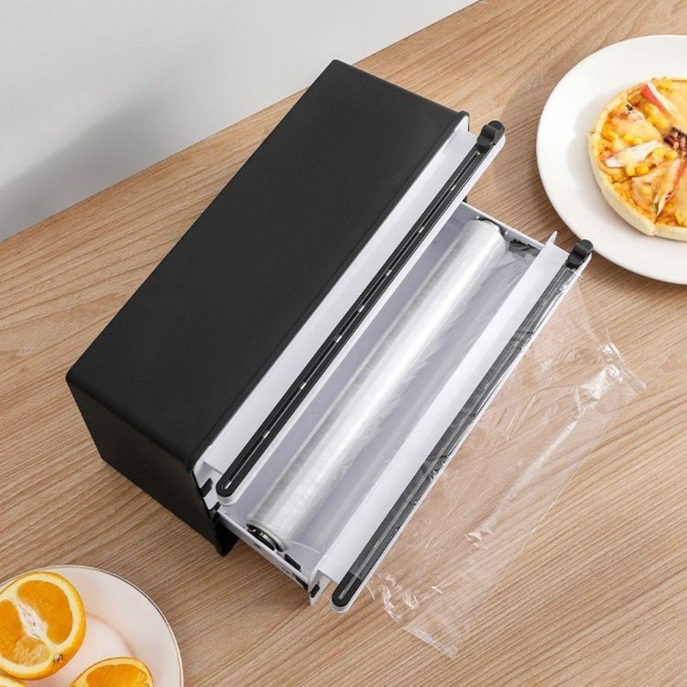 Refillable Cling Film Cutter Plastic Aluminum Foil Cutting Machine Stretch Film Cutter  for Kitchen