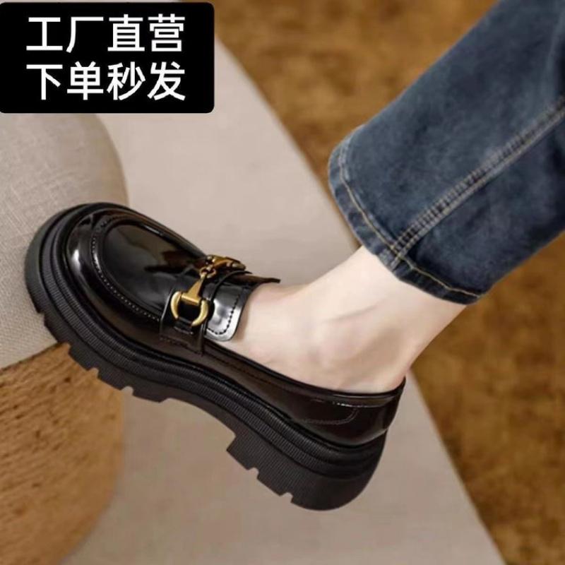 2025Autumn New Korean Style Loafers for Women, Round Toe Rubber Casual Slip-On Deep Mouth Low-Top Fashion Single Shoes