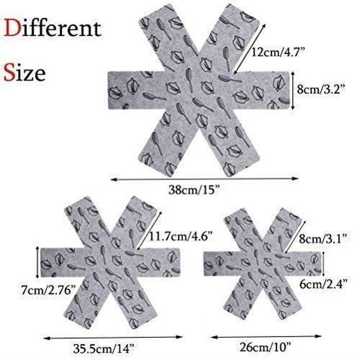 Protecteurs de Poêle et Casseroles, Protèges Poêles -3 Tailles (38cm, 35cm,26cm) - 15pc