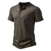 Mens Plain Short Sleeve Henley T Shirt Summer Casual Pullover Loose Top Blouse
