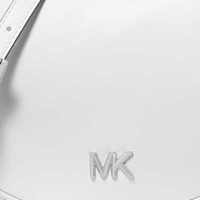 Michael Kors Kyla Kayla Crescent Silhouette Full Grain Tumbled Leather Handbag Small Women's Optical White