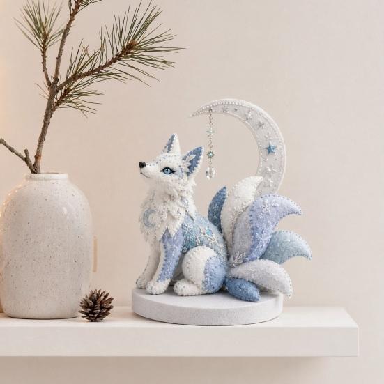 Kit de Patchwork DIY de Animales Árticos para Principiantes, Kit de Costura de Animales Guardianes de Invierno, Kit de Manualidades de Animales de Peluche 3D y Criaturas Míticas para Decoración del Hogar