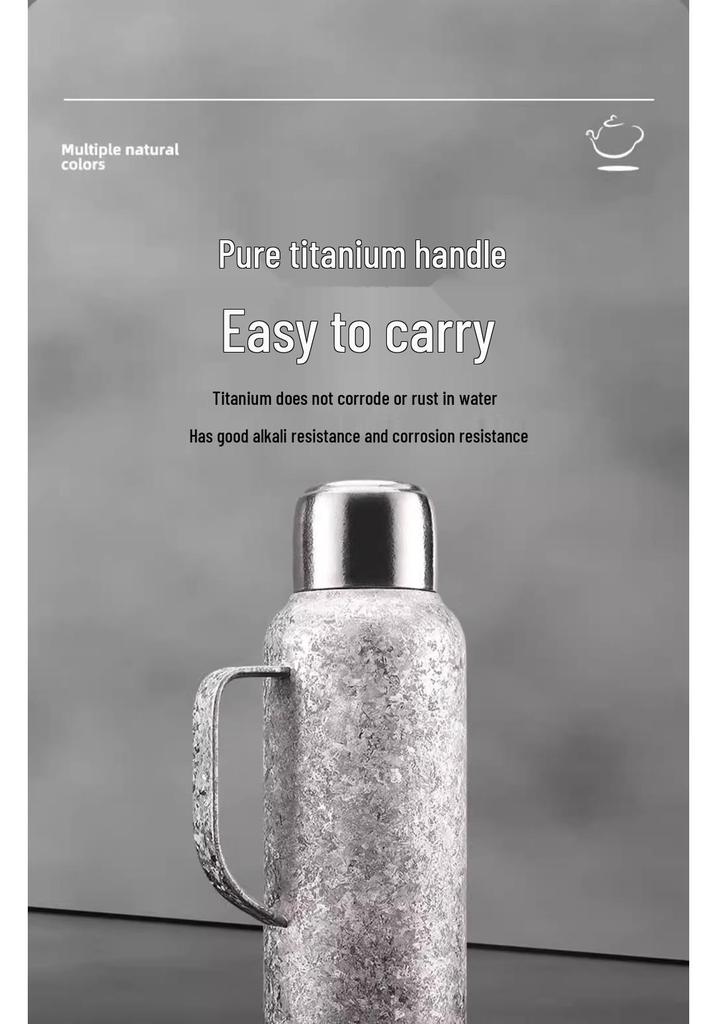Premium Pure Titanium Double-Layer Insulated Kettle with Large Capacity, Titanium Alloy Inner Liner for Home Use and Stewing Tea.