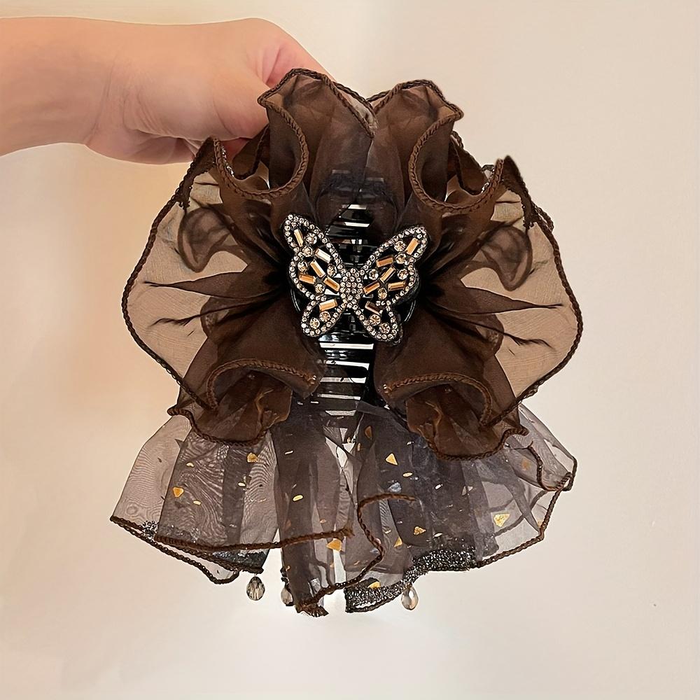 1PC Mesh Butterfly Hair Clip, Women's Fashion Shiny Butterfly Mesh Disc Hair Clip