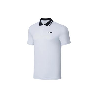 Li Ning Table Tennis Rookie Series Logo Half Button Polo Shirt Unisex Polo Shirts Standard-White AAYT033-1