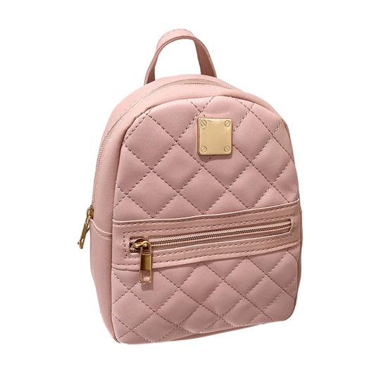 Женский стеганый рюкзак-кошелек Водонепроницаемый дорожный рюкзак для повседневного использования Конвертируемая сумка-слинг Сумка кроссбоди для поездок на работу, прогулок по улице, ежедневных дел розовый