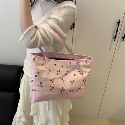High-value Small Cherry Tote Bag, Spring and Summer 2025 New Fashion Trend Large-capacity Shoulder Bag Leisure Bag