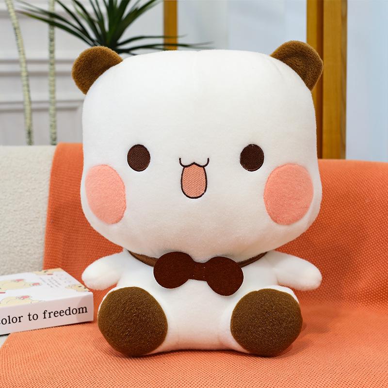 1pc 25cm/9.84in Cartoon one or two cloth couple panda dolls cute two-dimensional plush toys birthday Qixi gifts for girls
