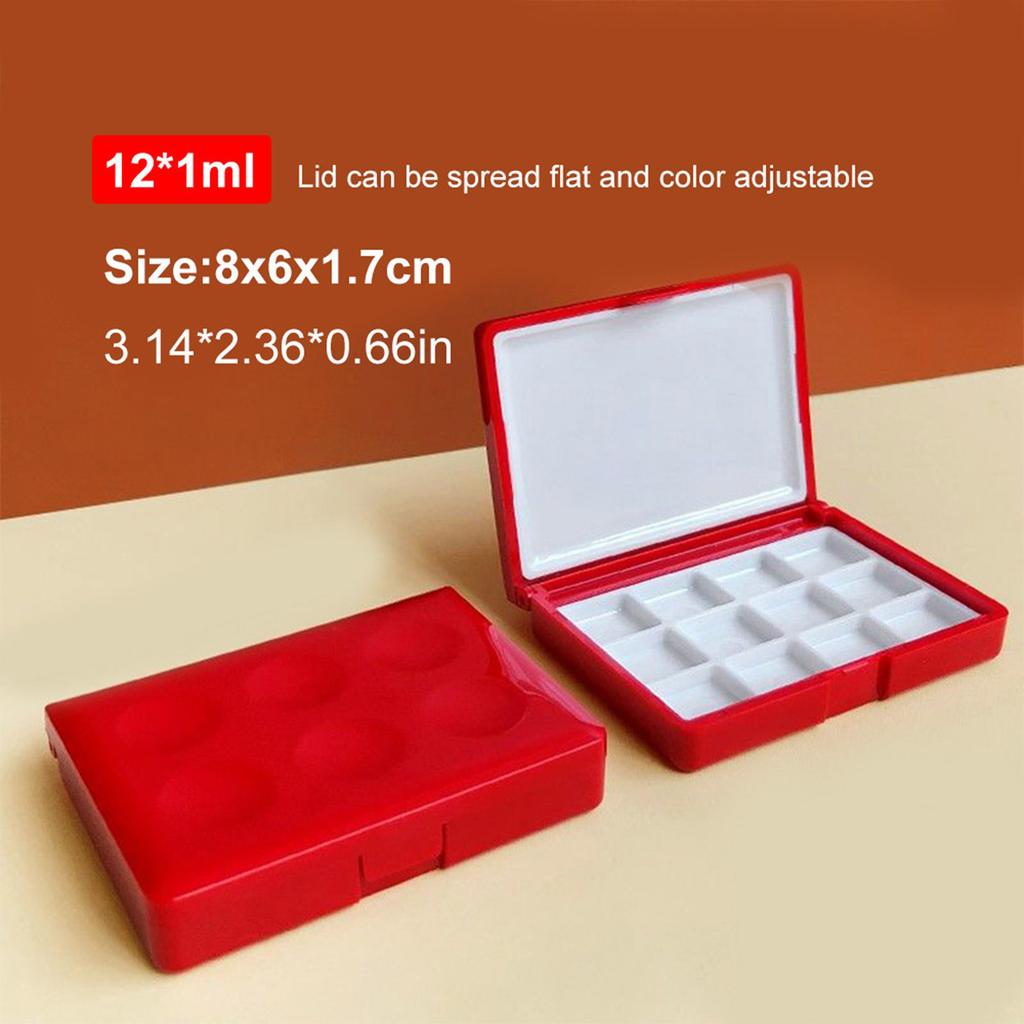Portable Watercolor Paint Palette Box Paint Mixing Tray 12 Well 24 Well For Watercolour Oil Acrylics Gouaches Painting