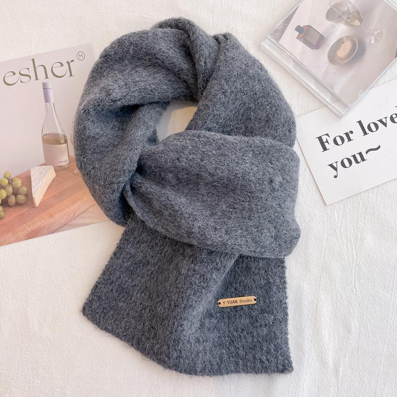 New Christmas gift cute red scarf women's winter new warm versatile knitted wool couple scarf