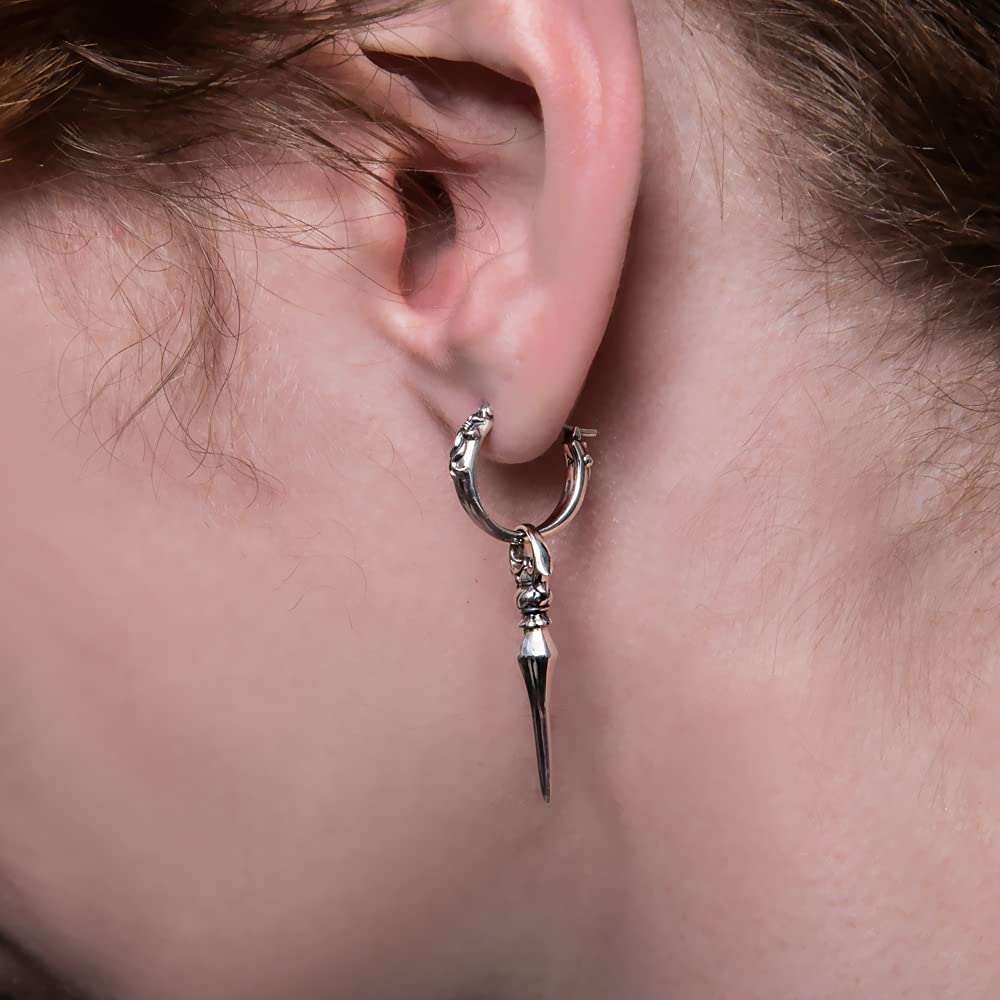Artemis Kings AKE0103 Spear Earrings Silver Accessories for Men and Brand Hoop Drop 925 (Single Ear) - Women, Jewelry, Silver, Earrings, Earrings,