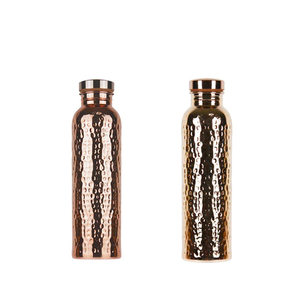 Hammered Water Bottle Portable Handcrafted Metal 800ml Water Vessel Drink Bottle for Hiking Office Outdoor Fishing Backpacking