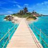 Photo Wall Paper Island Wooden Bridge 3d Landscape Painting Background Wall Decorations Living Room Mural