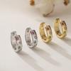 Colorful CZ Star Huggie Hoop Earrings 18K Gold Plated Brass Rainbow Zircon Hoops for Women Daily Wear Stacking & Cute Gifts