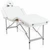 VidaXL Folding Massage Table Cream White 4 Zones with Aluminum Frame