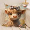 Scottish Highland Cow Cushion Cover Soft Plush Fabric DoubleSided Printed Cushion Covers for All Seasons Modern HomeDecor Gift