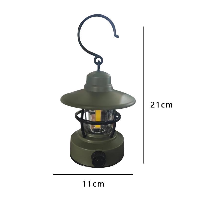 Retro Waterproof Outdoor Camping Lantern with Long Battery Life & Warm Light