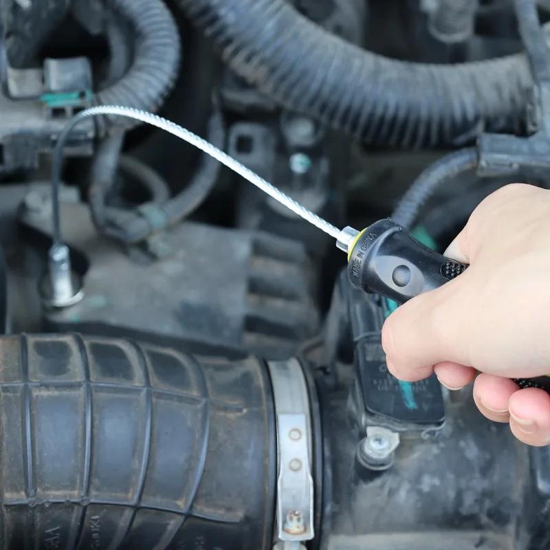 Magnetic Oil Drain Plug Remover Tool 36cm Anti Scald Heat Resistant Flexible Shaft for Car Engine Oil Change Mechanic Hand Tool