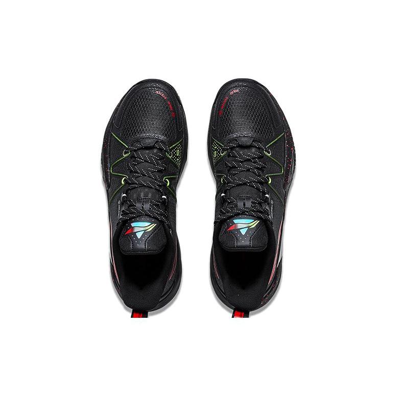 New LiNing Light Speed 1.5 Wear Resistant Breathable Rebound Low Top Basketball Shoes Men's Black Red ABAT101-4
