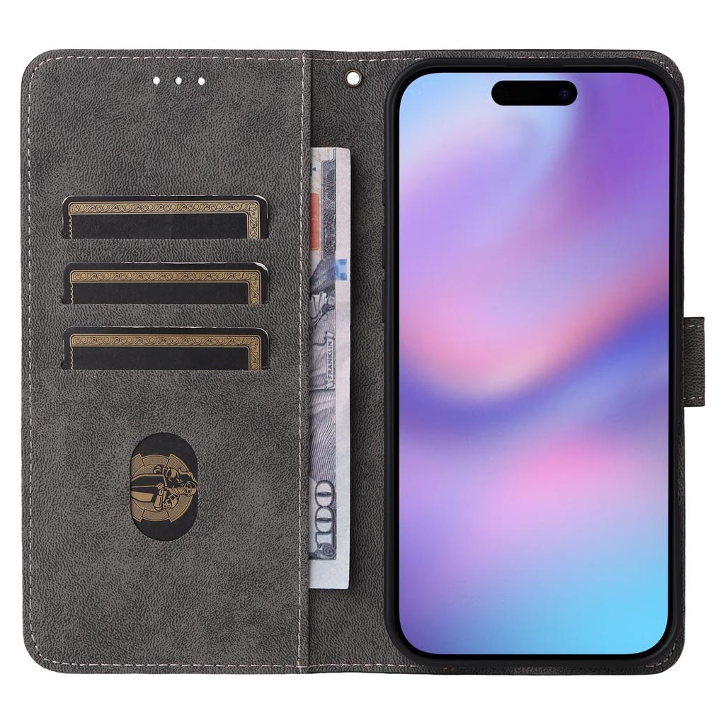 For iPhone Air Case Wallet RFID Blocking PU Leather Phone Cover Stand with Strap