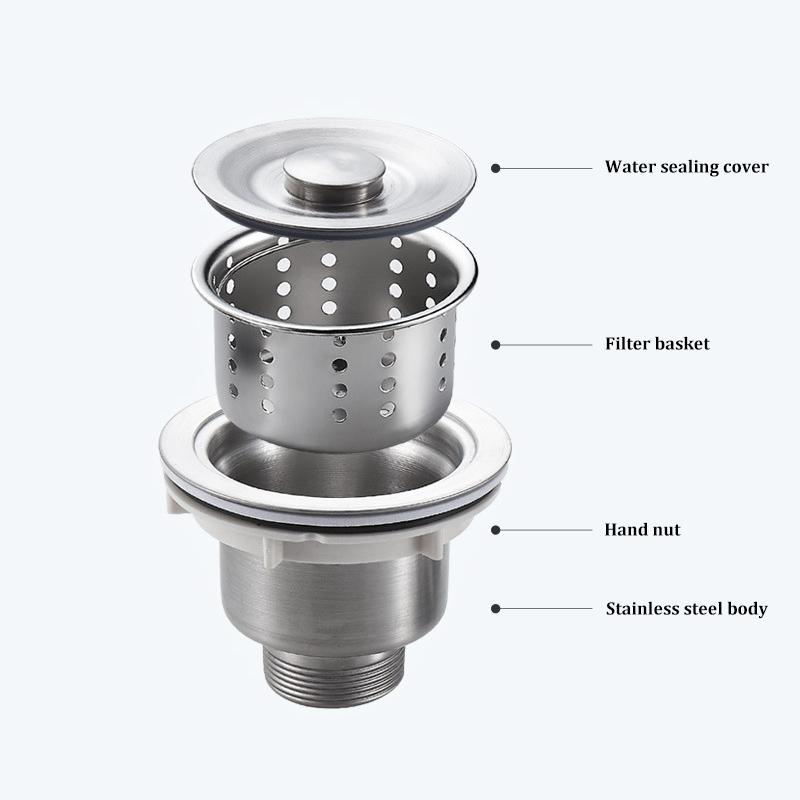 Stainless Steel Kitchen Sink Washing Basin Filter Drainer Accessories Deodorizing Mop Pool Drain Extension Set
