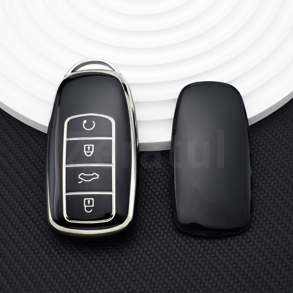 For Chery Tiggo 8 Pro Tiggo 8Plus New 5 Soft Tpu Car Key Case 4 Buttons Remote Control Protect Cover Keychain Accessories