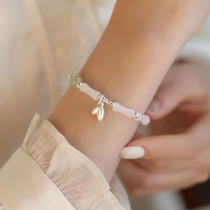 

Браслет-подвеска в китайском стиле с бамбуковыми листьями для женщин, дизайн для особых интересов, браслет для подруг в китайском древнем стиле, парный браслет-украшение Bamboo leaf bracelet: white bamboo [2] gift box