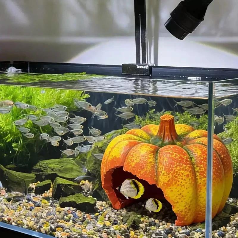 1 Stück Leopardgecko Kornnatter Eidechse Lebensraum Reptilien Versteck Harz/PVC Kürbis Höhle Anti-Rutsch Boden Für Terrarium Dekor