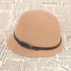 Autumn and winter wool woolen hat women's retro belt decoration multi-colored basin hat bucket hat wool felt hat